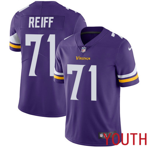 Minnesota Vikings #71 Limited Riley Reiff Purple Nike NFL Home Youth Jersey Vapor Untouchable->youth nfl jersey->Youth Jersey